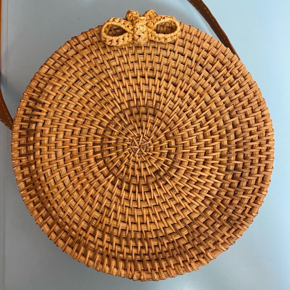Handwoven Round Rattan Bag
